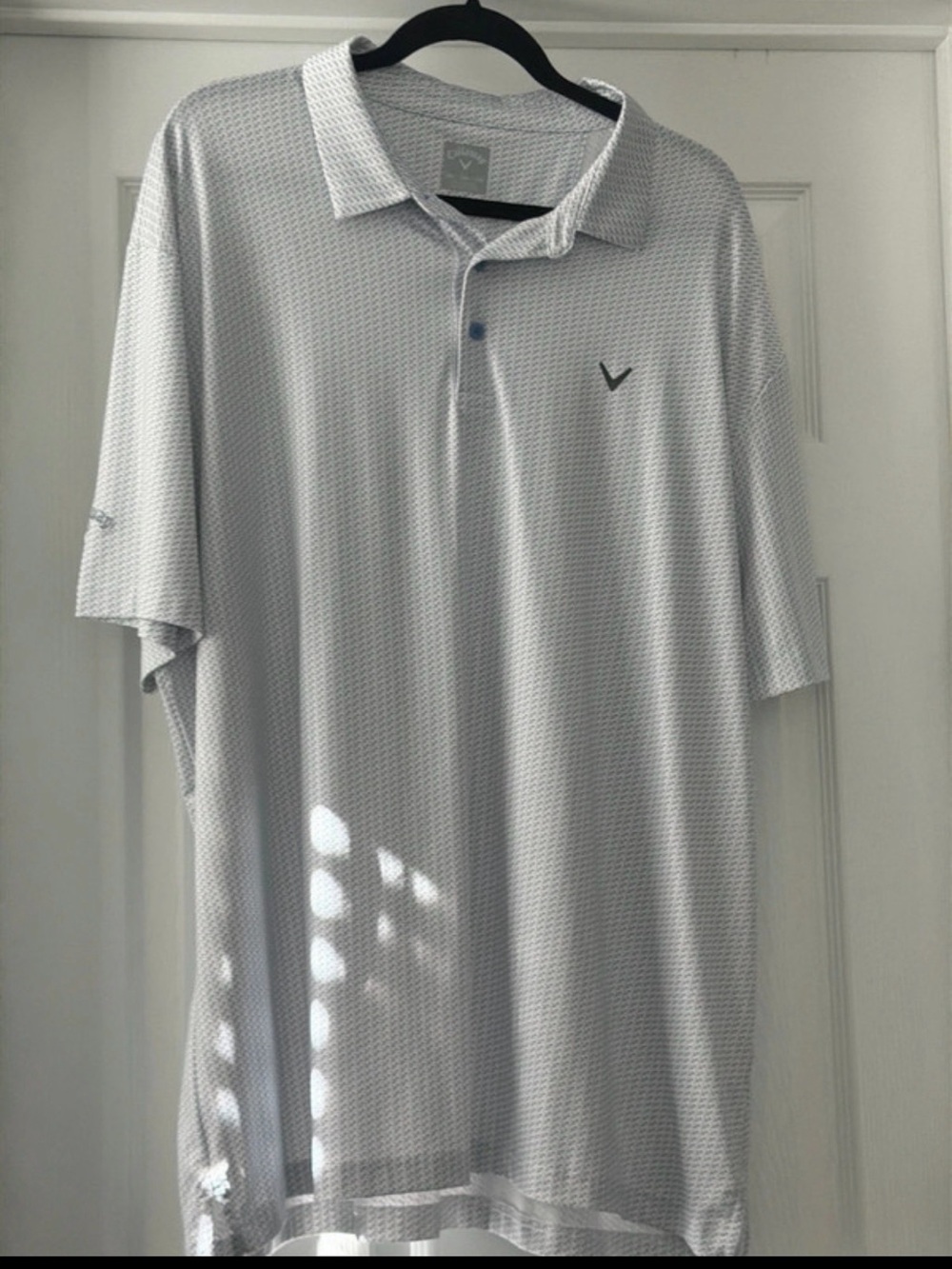 Callaway Men’s Light Gray Patterned Short-Sleeve Golf Polo